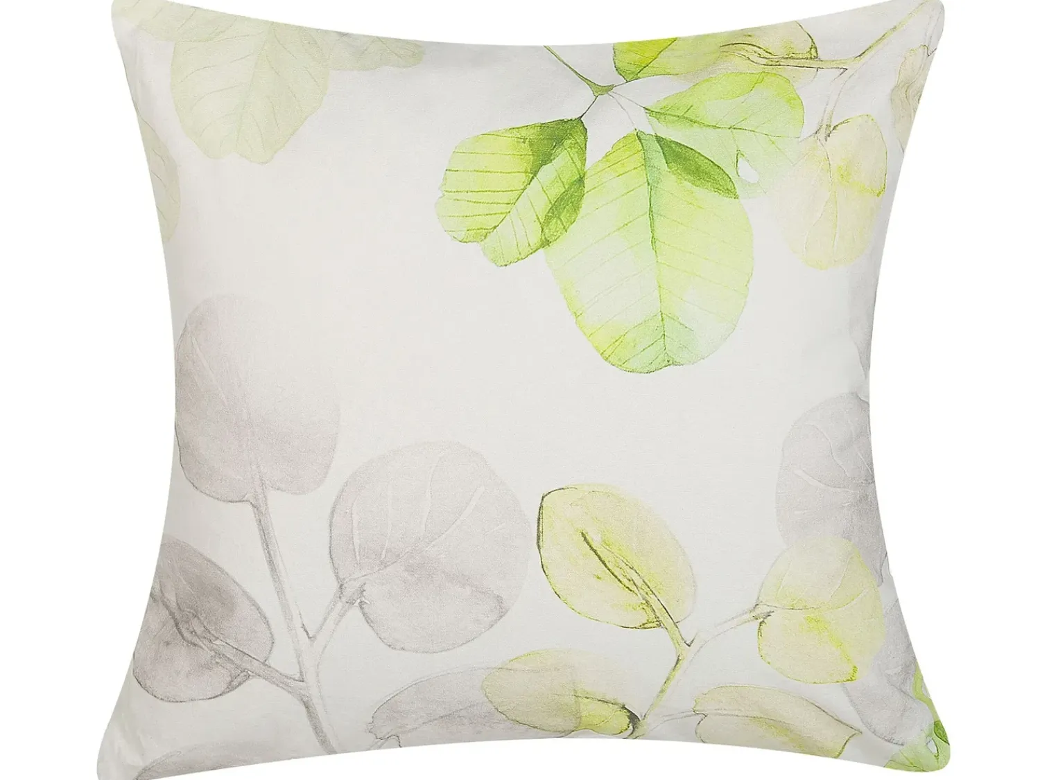 Hot Beliani Cuscino decorativo PEPEROMIA Cotone 45 x 45 cm Bianco Trama di piante Bianco Giallo Grigio Verde