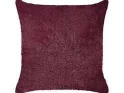 Hot Beliani Cuscino decorativo PILEA Finta pelliccia 45 x 45 cm Bordeaux Tinta unita Rosso