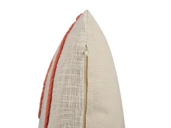 Hot Beliani Cuscino decorativo PLEIONE Cotone 45 x 45 cm Corallo Trama astratta Beige Arancione