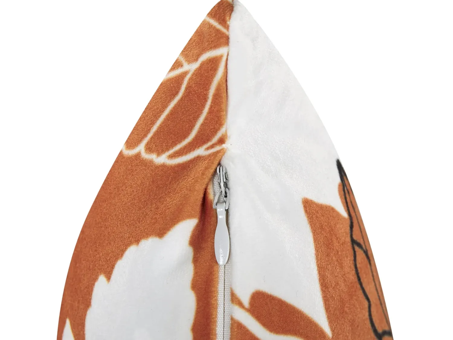 Online Beliani Cuscino decorativo POINSETTIA Velluto 45 x 45 cm Arancione Trama di piante Bianco Arancione Nero