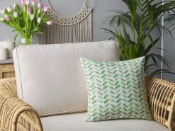 Clearance Beliani Cuscino decorativo PRUNUS 45 x 45 cm Verde Trama astratta Bianco Verde