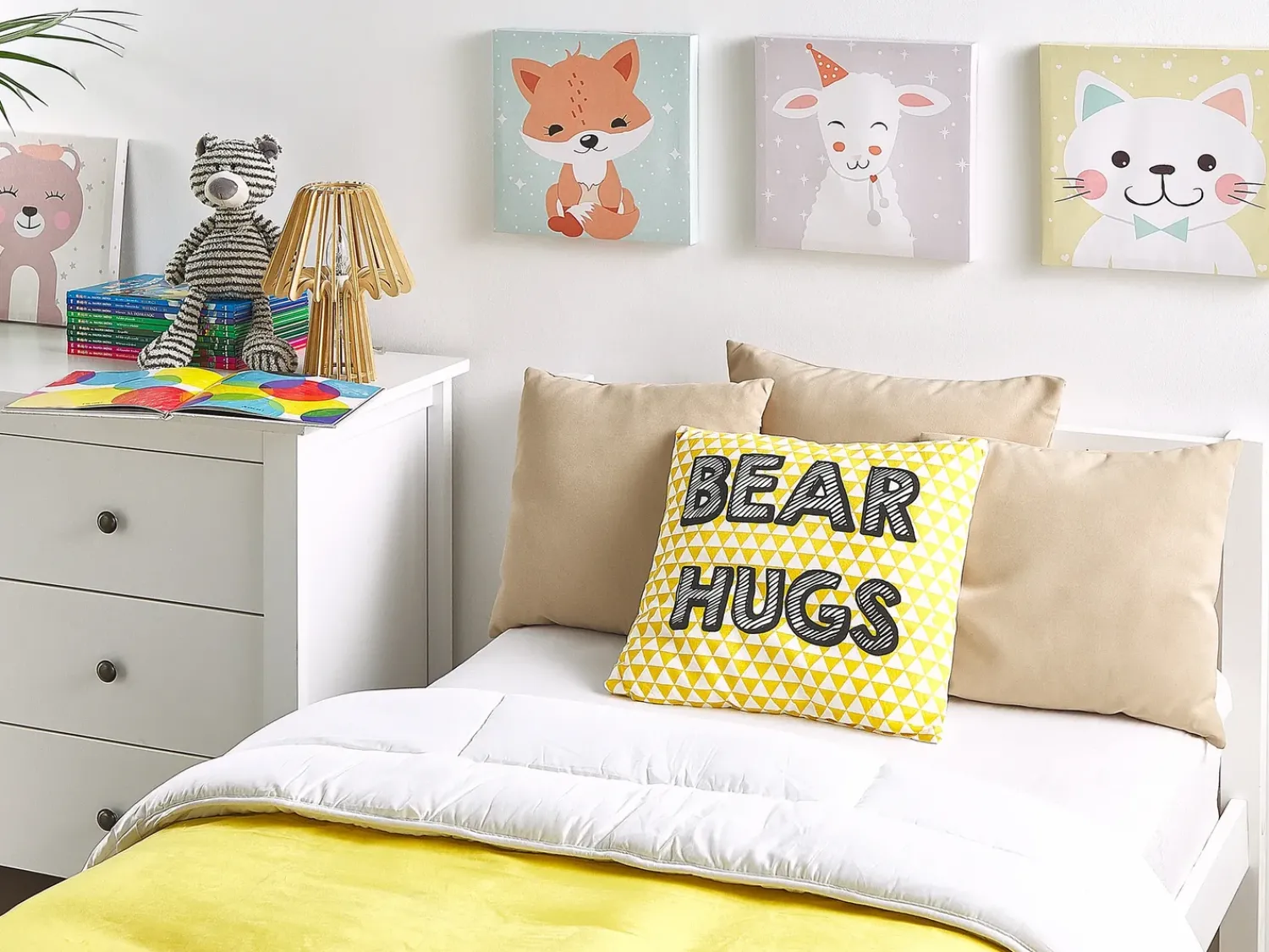 Best Beliani Cuscino decorativo RADZKOT Cotone 40 x 40 cm Giallo Bianco Giallo Nero