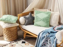 Hot Beliani Cuscino decorativo RHOEO Cotone 45 x 45 cm chiaro Verde