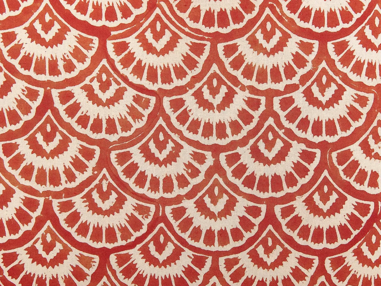 Beliani Cuscino decorativo RHUS Cotone 45 x 45 cm Rosso Trama geometrica Bianco Rosso