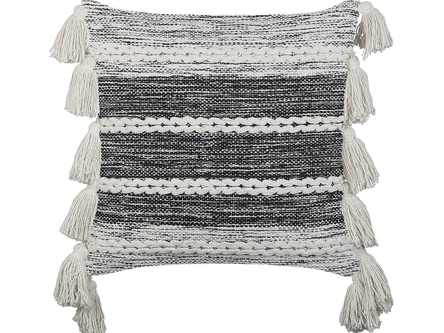 Sale Beliani Cuscino decorativo ROCHEA Cotone 45 x 45 cm Nero A strisce Bianco Nero