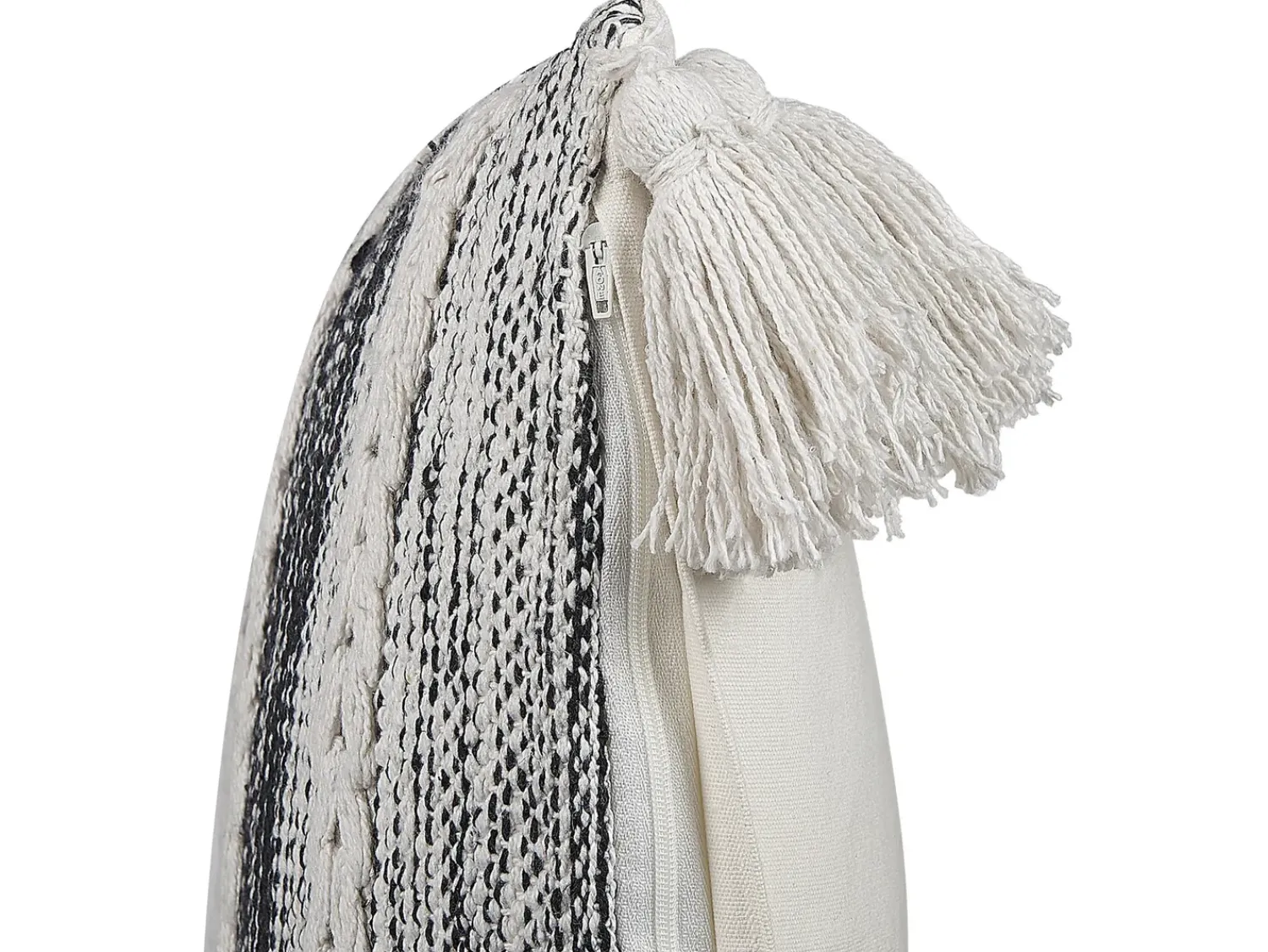 Sale Beliani Cuscino decorativo ROCHEA Cotone 45 x 45 cm Nero A strisce Bianco Nero