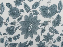Discount Beliani Cuscino decorativo RUMEX Cotone 45 x 45 cm Blu Trama floreale Bianco Blu