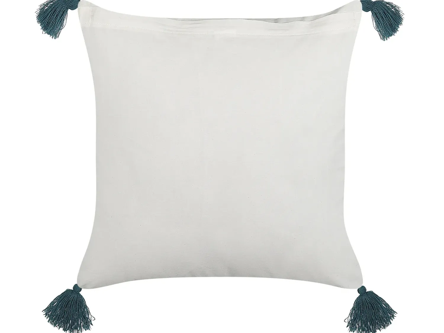 Discount Beliani Cuscino decorativo RUMEX Cotone 45 x 45 cm Blu Trama floreale Bianco Blu