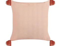 Best Beliani Cuscino decorativo RUMHORA Velluto 45 x 45 cm Trama floreale Rosa