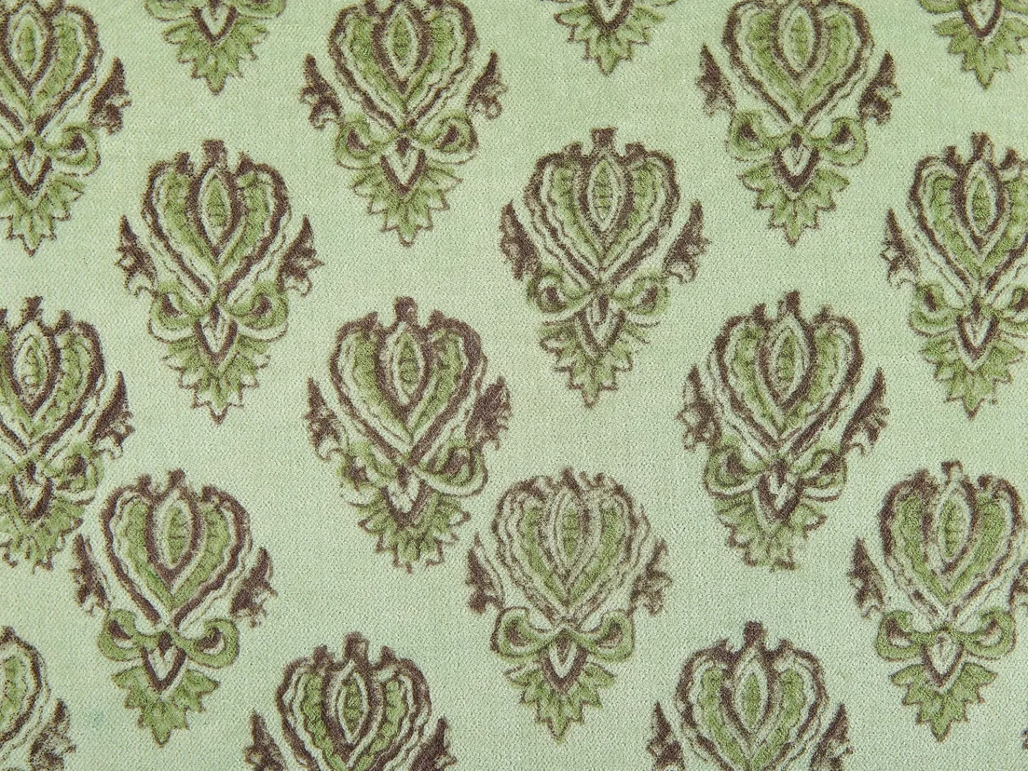 Online Beliani Cuscino decorativo RUNGIA Velluto 45 x 45 cm Trama floreale Verde