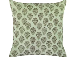 Online Beliani Cuscino decorativo RUNGIA Velluto 45 x 45 cm Trama floreale Verde