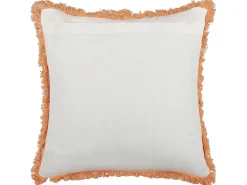 Outlet Beliani Cuscino decorativo SATIVUS Cotone 45 x 45 cm Arancione Trama floreale Bianco Arancione Grigio