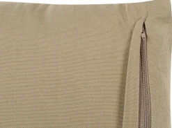 Hot Beliani Cuscino decorativo SENECIO Cotone 45 x 45 cm Beige Trama geometrica Bianco Beige