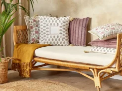 Best Beliani Cuscino decorativo SETOSA Cotone 45 x 45 cm Multicolore Trama geometrica Bianco Giallo Rosa Verde Multicolore