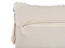 Sale Beliani Cuscino decorativo SOFCA Cotone 45 x 45 cm Beige Trama geometrica Beige Blu