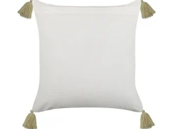 Outlet Beliani Cuscino decorativo SYRINGA Cotone 45 x 45 cm Verde Trama geometrica Bianco Verde