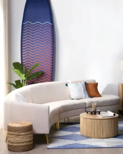 Hot Beliani Cuscino decorativo TILIA Cotone 45 x 45 cm Blu Trama geometrica Bianco Blu