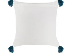 Hot Beliani Cuscino decorativo TILIA Cotone 45 x 45 cm Blu Trama geometrica Bianco Blu