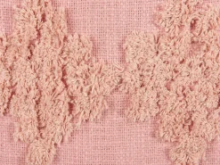 New Beliani Cuscino decorativo TORENIA Cotone 45 x 45 cm Trama geometrica Rosa
