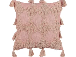 New Beliani Cuscino decorativo TORENIA Cotone 45 x 45 cm Trama geometrica Rosa