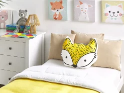 Clearance Beliani Cuscino decorativo VADODARA Cotone 50 x 40 cm Giallo Volpe Bianco Giallo Nero