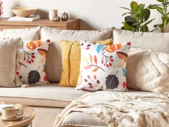 Sale Beliani Cuscino decorativo VISCARIA Velluto 45 x 45 cm Trama di piante Multicolore