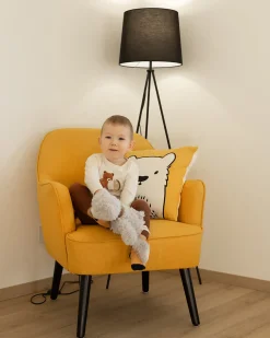 Outlet Beliani Cuscino decorativo WARANASI Cotone 45 x 45 cm Giallo Bianco Giallo Nero