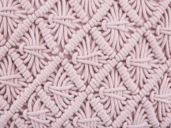 New Beliani Cuscino decorativo YANIKLAR Cotone 40 x 40 cm Trama geometrica Rosa
