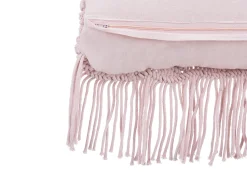 New Beliani Cuscino decorativo YANIKLAR Cotone 40 x 40 cm Trama geometrica Rosa