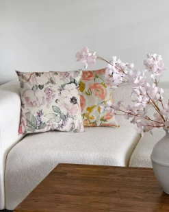 Online Beliani Cuscino decorativo ZAHRIYE 45 x 45 cm Rosa Trama floreale Rosa Blu Verde