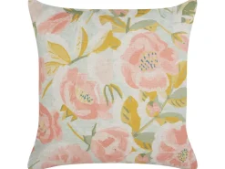 Online Beliani Cuscino decorativo ZAHRIYE 45 x 45 cm Rosa Trama floreale Rosa Blu Verde