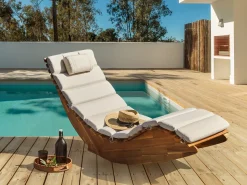 Beliani Cuscino per sdraio BRESCIA PREMIUM 180 x 60 cm chiaro Beige