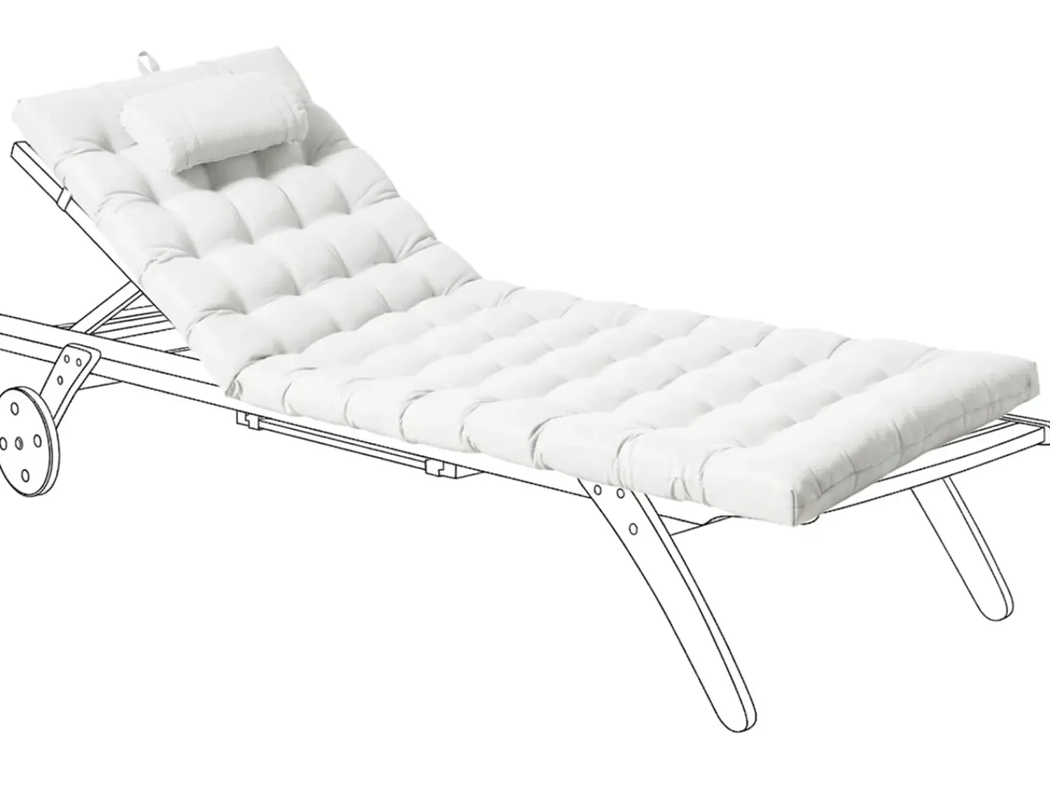 Clearance Beliani Cuscino per sdraio CESANA PREMIUM 192 x 56 cm sporco Bianco