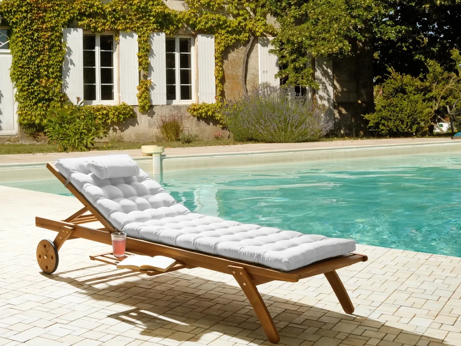 Clearance Beliani Cuscino per sdraio CESANA PREMIUM 192 x 56 cm sporco Bianco