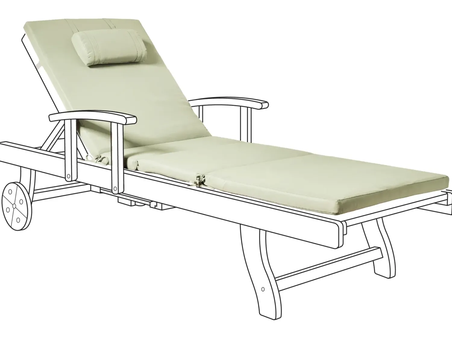 Hot Beliani Cuscino per sdraio TOSCANA/JAVA/AMANTEA PREMIUM 189 x 58 cm Verde