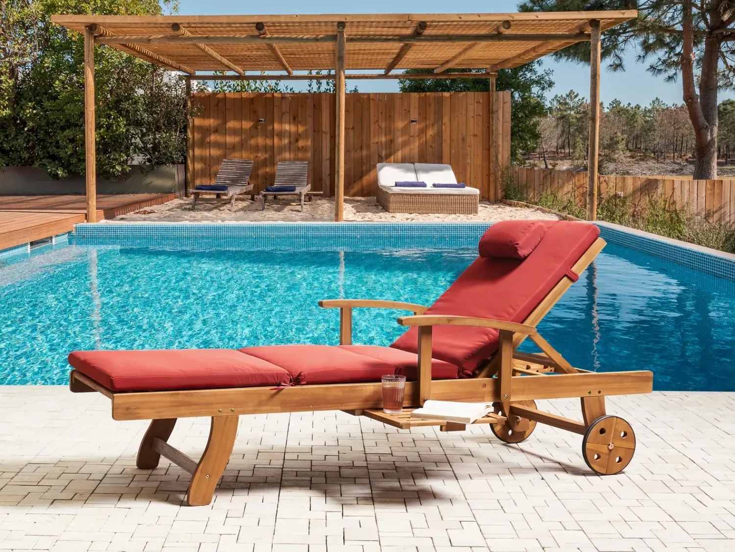 Clearance Beliani Cuscino per sdraio TOSCANA/JAVA/AMANTEA PREMIUM 189 x 58 cm Rosso