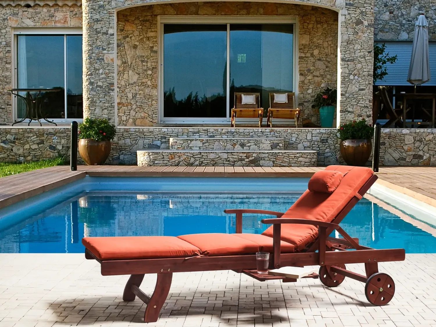 Clearance Beliani Cuscino per sdraio TOSCANA/JAVA/AMANTEA PREMIUM 189 x 58 cm Rosso