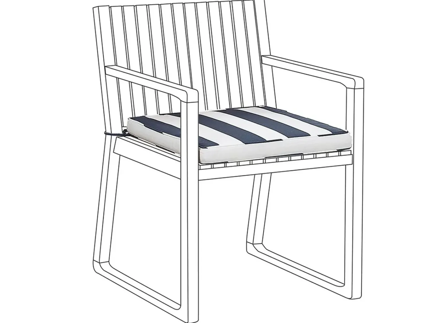 Online Beliani Cuscino per sedia SASSARI 46 x 46 cm Blu marino Bianco Blu