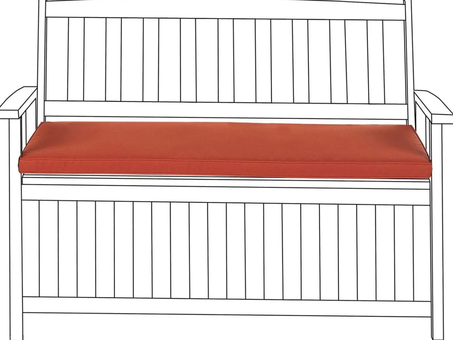 Outlet Beliani Cuscino per sedile a panca SOVANA 45 x 110 cm scuro Rosso