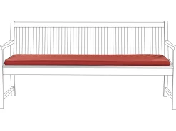 Beliani Cuscino per sedile a panca VIVARA 169 x 50 cm scuro Rosso