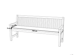 Beliani Cuscino per sedile a panca VIVARA 169 x 50 cm scuro Rosso