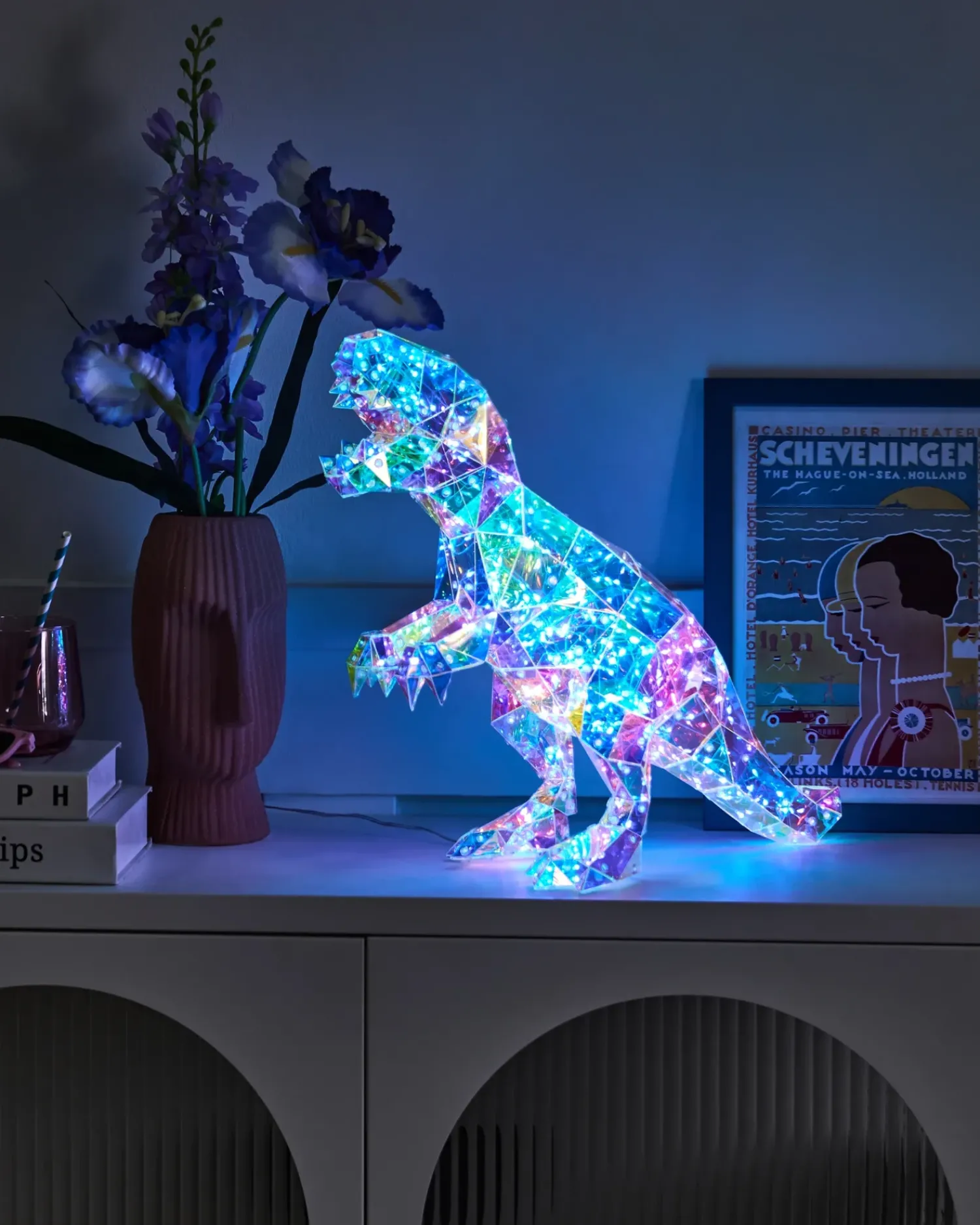Hot Beliani Decorazione a LED Dinosauro TARJANEX Multicolore