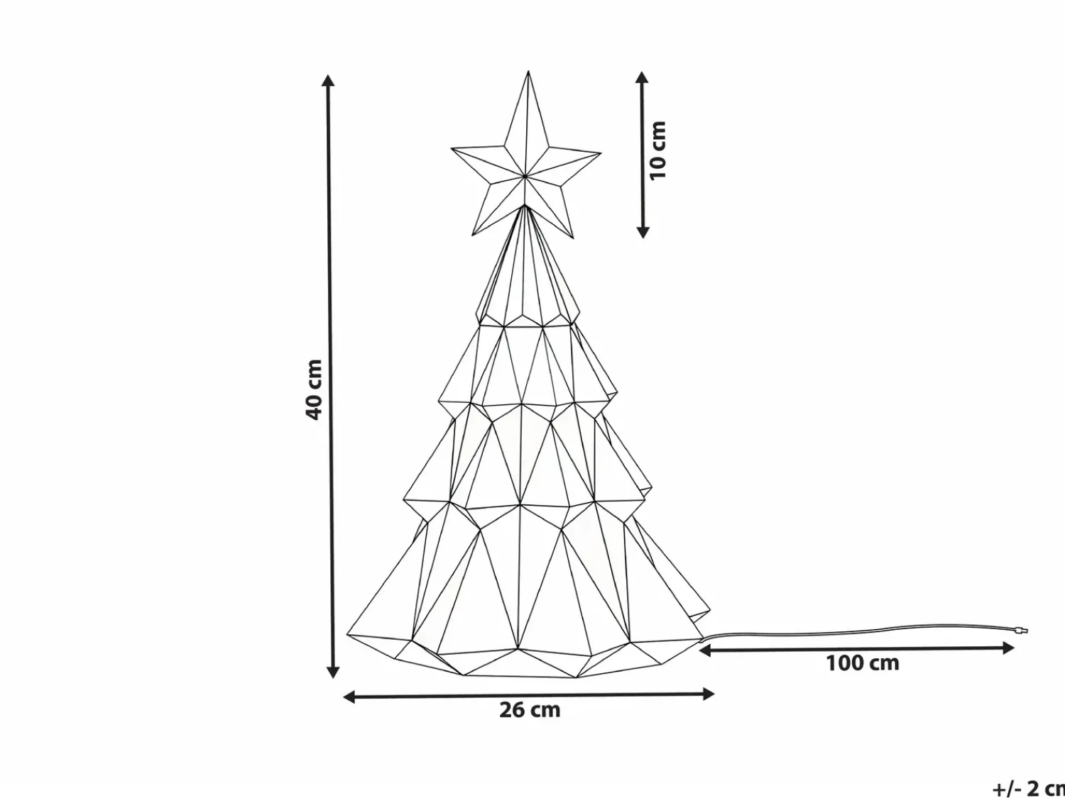 Outlet Beliani Decorazione a LED UNUKA Albero di Natale 40 cm Multicolore