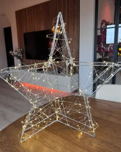 Discount Beliani Decorazione da appendere all'aperto LED KURULA Stella 58 cm Argento