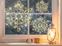 Best Beliani Decorazione da appendere all'aperto LED LOHELA Fiocco di neve 30/39/50 cm Argento