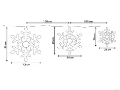 Best Beliani Decorazione da appendere all'aperto LED LOHELA Fiocco di neve 30/39/50 cm Argento