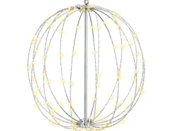Outlet Beliani Decorazione da appendere all'aperto LED HOSFOS Palla di Natale 42 cm Argento