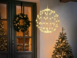 Outlet Beliani Decorazione da appendere all'aperto LED HOSFOS Palla di Natale 42 cm Argento