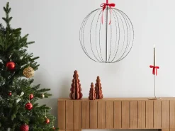 Outlet Beliani Decorazione da appendere all'aperto LED HOSFOS Palla di Natale 42 cm Argento