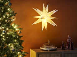 Online Beliani Decorazione da appendere LED BHAGIRATHI Stella 44 cm sporco Bianco